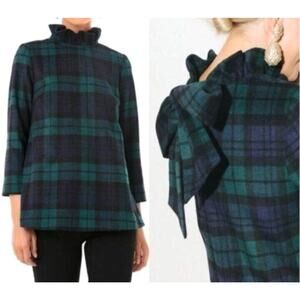 Tuckernuck Green and Blue Plaid Blouse